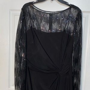 Elegant Long Sleeve Sequin Dress. Size 14